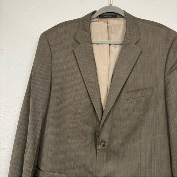 Boss Hugo Boss Brown Mens 2 Button Closure Blazer Suit Jacket Mens 46R Career - Picture 2 of 13
